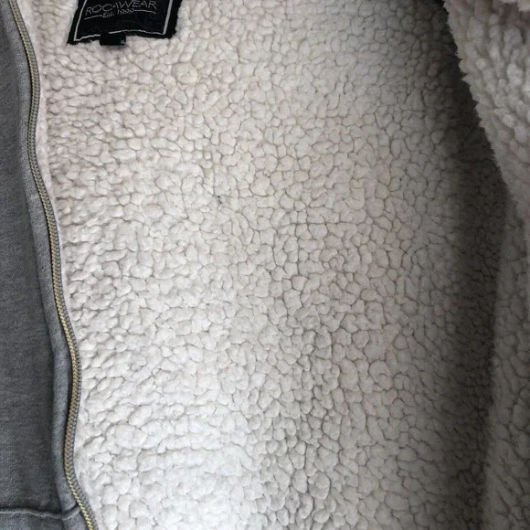 Rocawear Women's Sherpa Hoodie Jacket XL Faux Fur Lined Cotton Fleece Full Zip - Picture 5 of 13